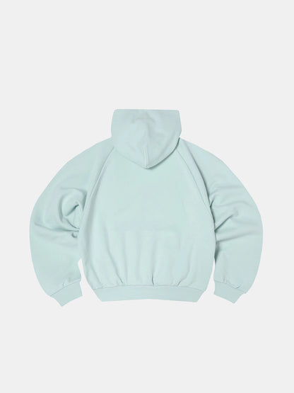 600 GSM RAGLAN CROPPED FIT 'LIGHT BULE' HOODIE