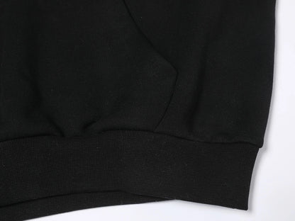 600 GSM RAGLAN CROPPED FIT 'BLACK' HOODIE