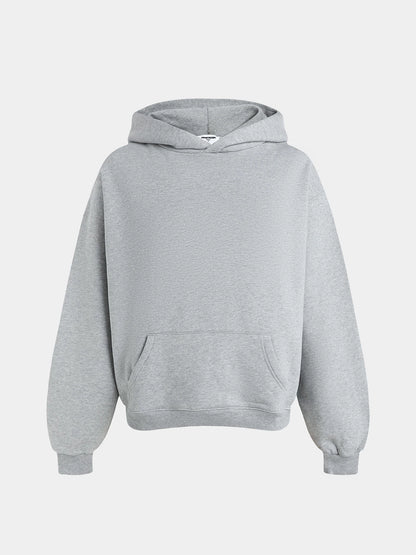 480 GSM FLEECE CROPPED FIT 'FLOWER GRAY' HOODIE