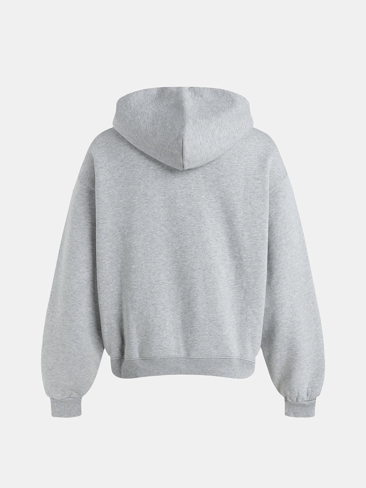 480 GSM FLEECE CROPPED FIT 'FLOWER GRAY' HOODIE