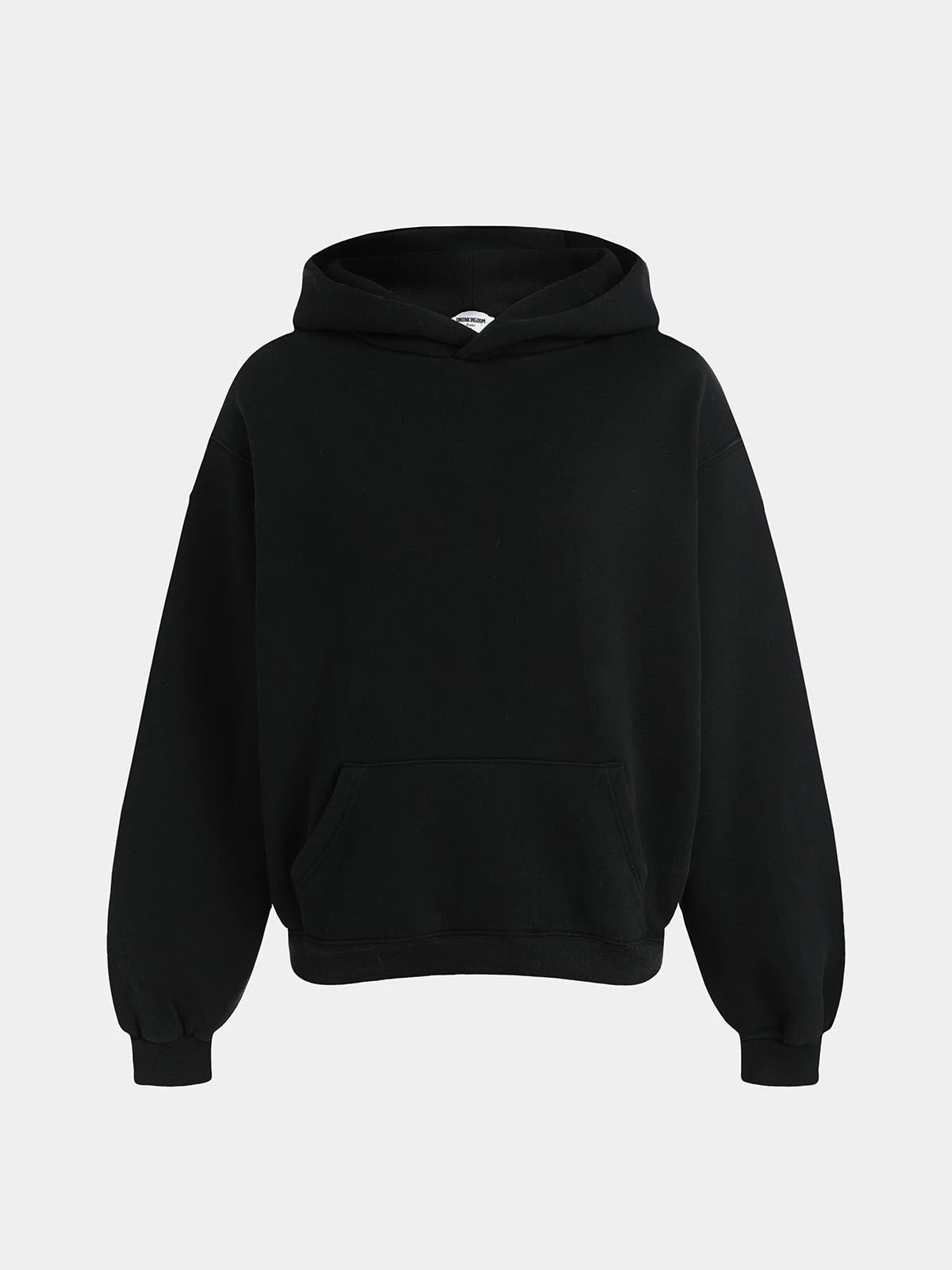 480 GSM FLEECE CROPPED FIT 'BLACK' HOODIE