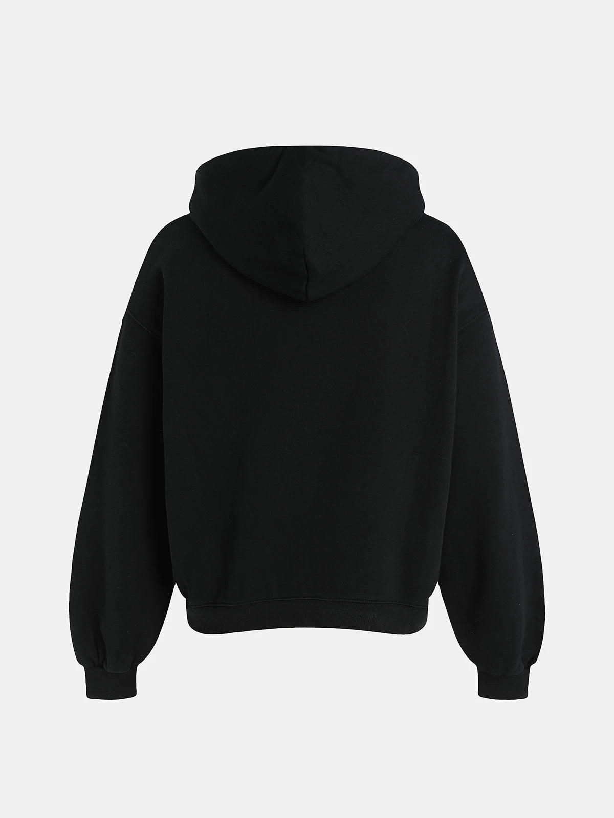 480 GSM FLEECE CROPPED FIT 'BLACK' HOODIE