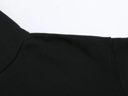 480 GSM FLEECE CROPPED FIT 'BLACK' HOODIE