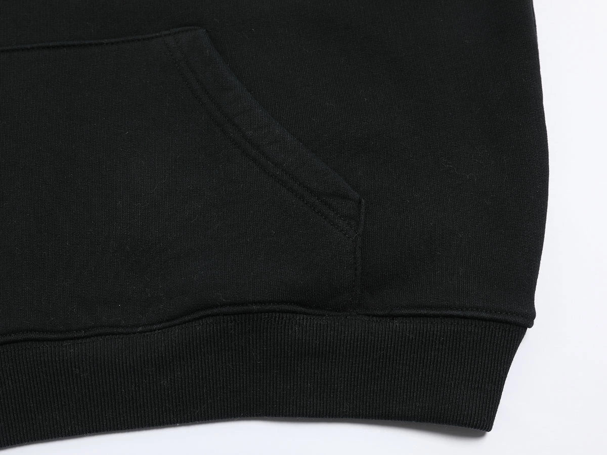 480 GSM FLEECE CROPPED FIT 'BLACK' HOODIE
