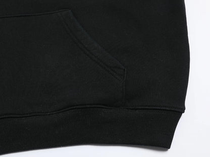 480 GSM FLEECE CROPPED FIT 'BLACK' HOODIE