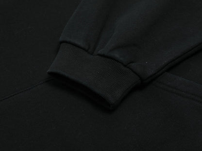 480 GSM FLEECE CROPPED FIT 'BLACK' HOODIE