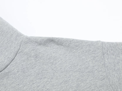 480 GSM FLEECE CROPPED FIT 'FLOWER GRAY' HOODIE