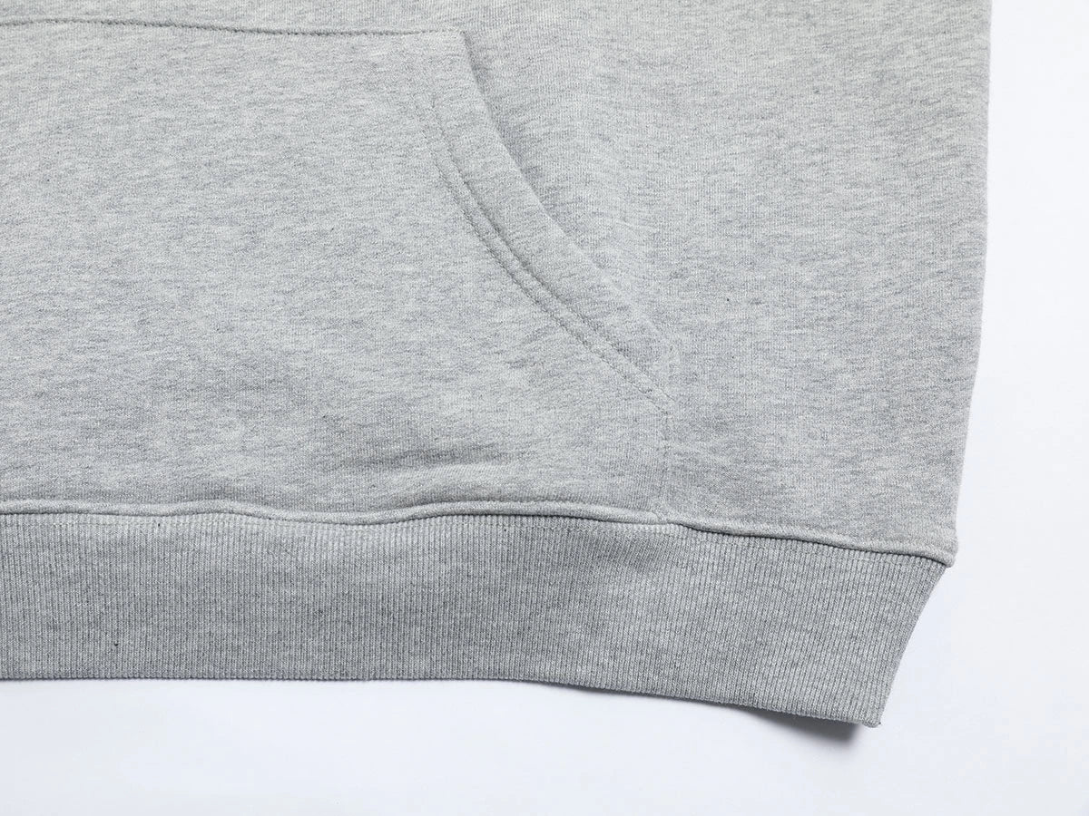 480 GSM FLEECE CROPPED FIT 'FLOWER GRAY' HOODIE