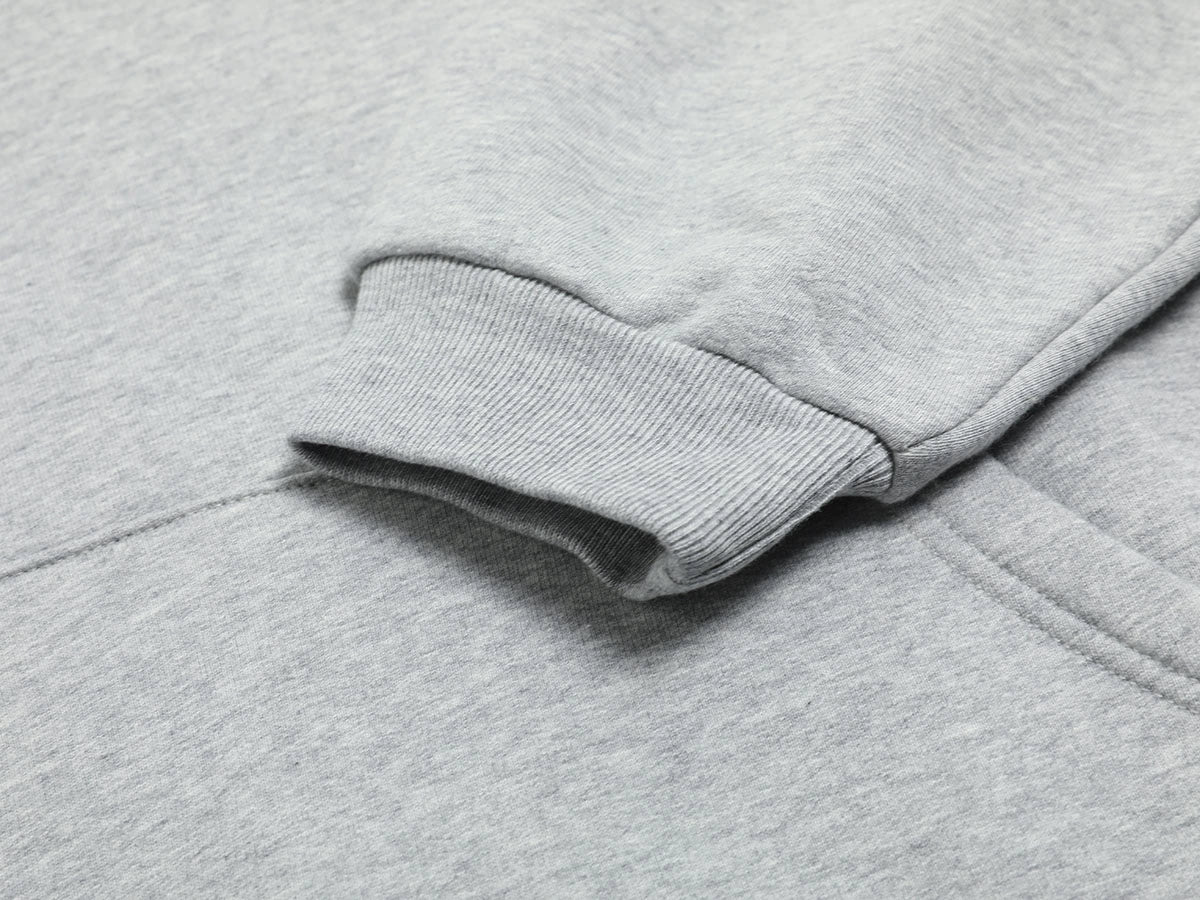 480 GSM FLEECE CROPPED FIT 'FLOWER GRAY' HOODIE
