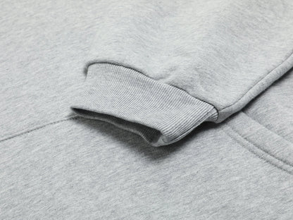 480 GSM FLEECE CROPPED FIT 'FLOWER GRAY' HOODIE