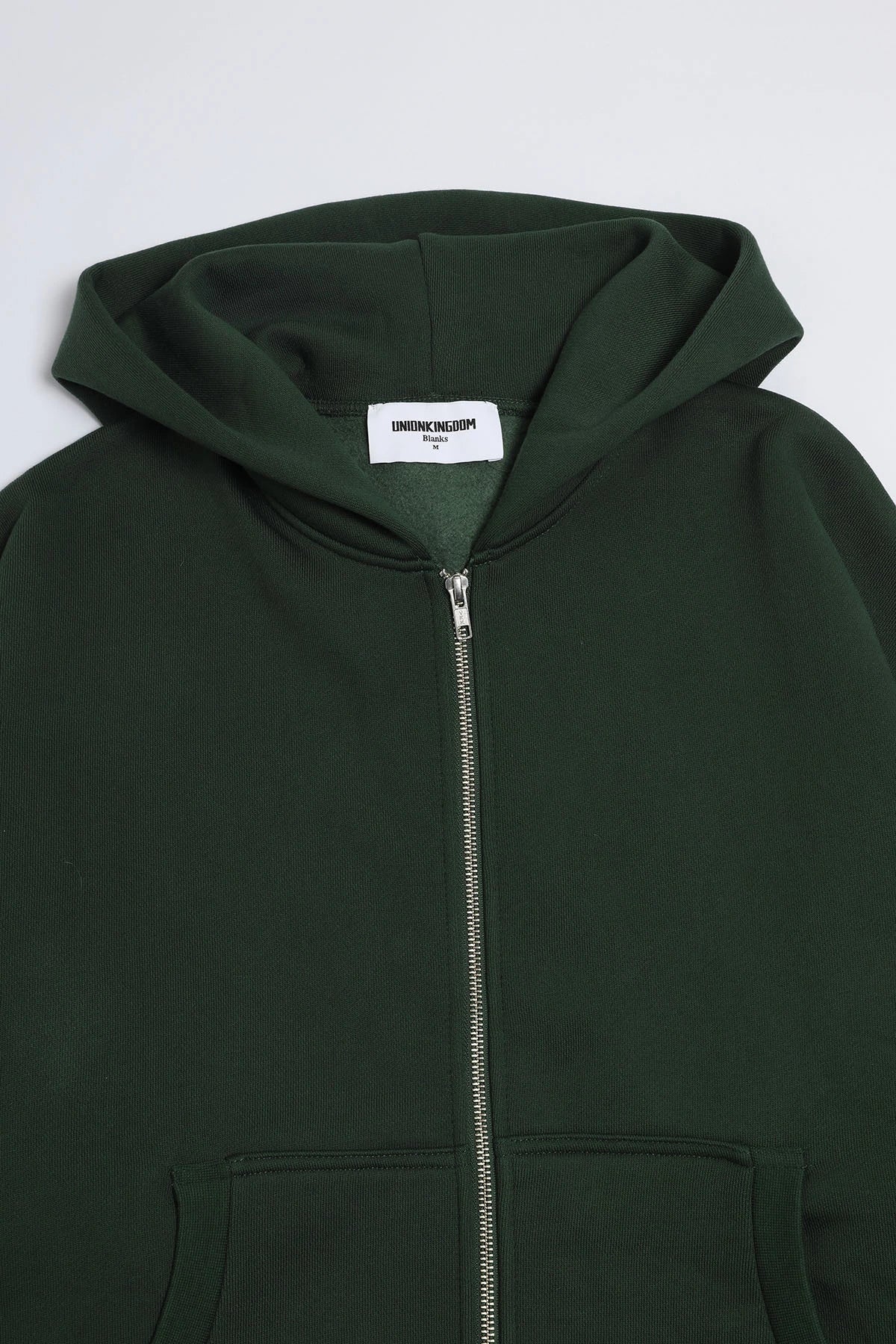 520 GSM BOXY CROPPED FIT ' DARK GREEN' ZIP-UP HOODIE