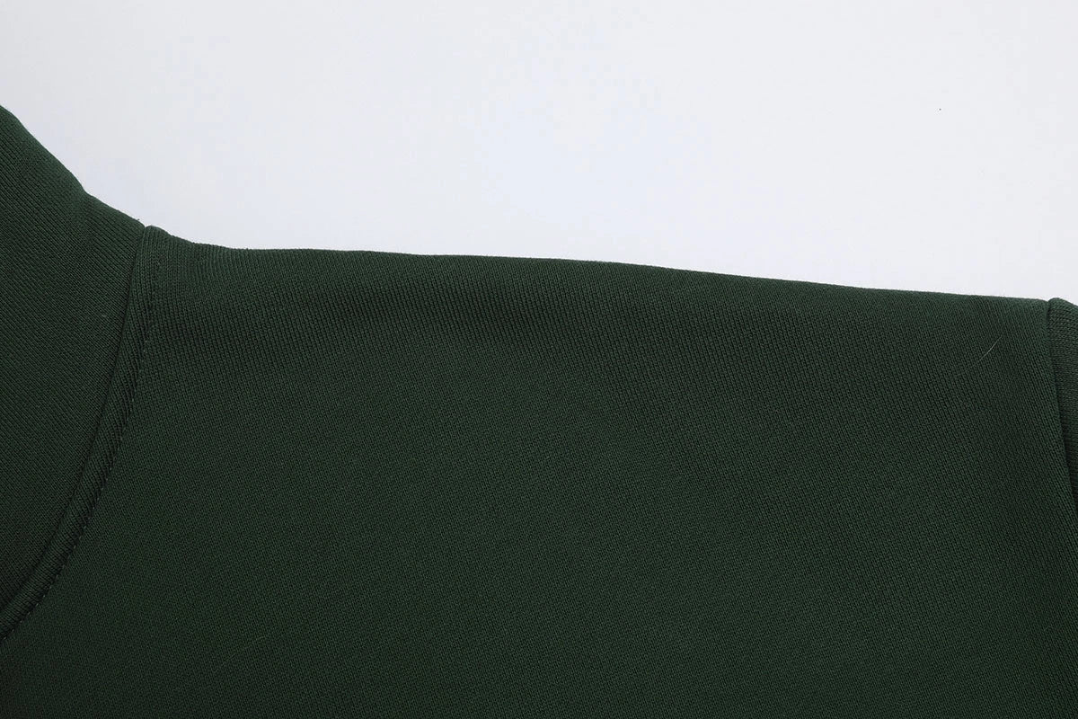 520 GSM BOXY CROPPED FIT ' DARK GREEN' ZIP-UP HOODIE