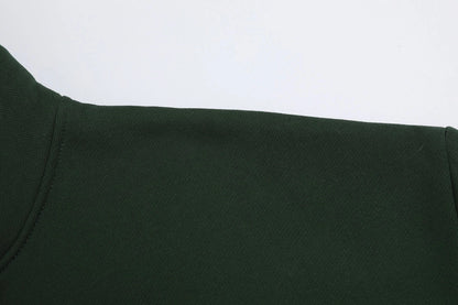520 GSM BOXY CROPPED FIT ' DARK GREEN' ZIP-UP HOODIE