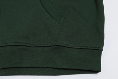 520 GSM BOXY CROPPED FIT ' DARK GREEN' ZIP-UP HOODIE