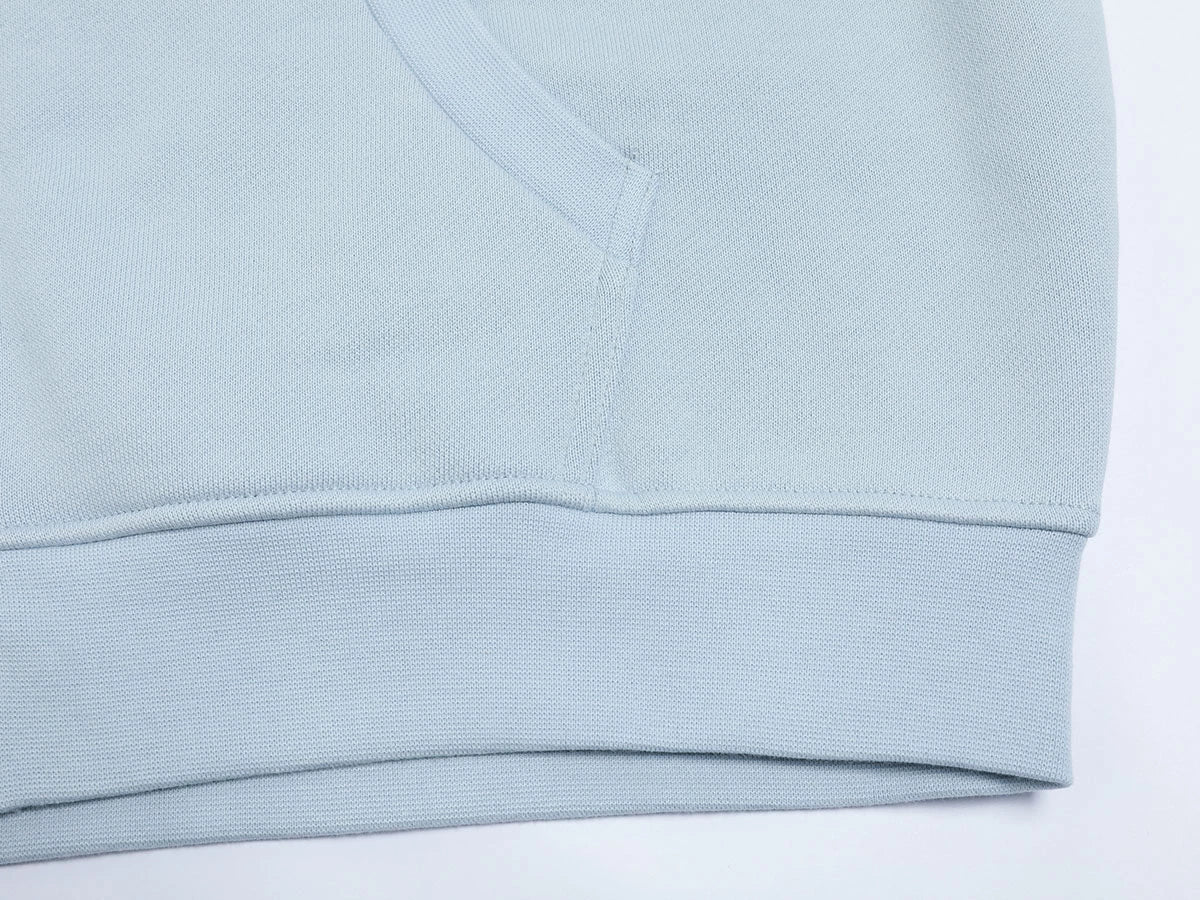 520 GSM BOXY CROPPED FIT 'LIGHT BULE' ZIP-UP HOODIE
