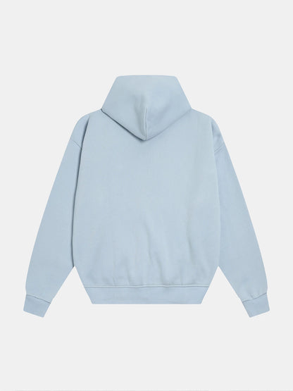 520 GSM BOXY CROPPED FIT 'LIGHT BULE' ZIP-UP HOODIE
