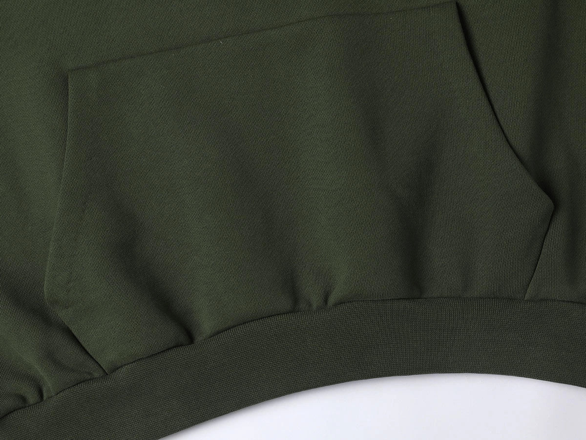 600 GSM RAGLAN CROPPED FIT 'OLIVE' HOODIE
