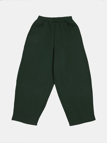520 GSM COZY BAGGY 'DARK GREEN' STRAIGHT PANTS