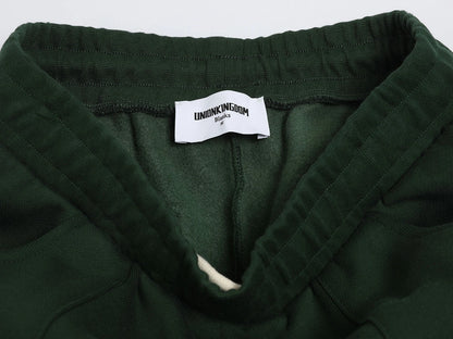 520 GSM COZY BAGGY 'DARK GREEN' STRAIGHT PANTS