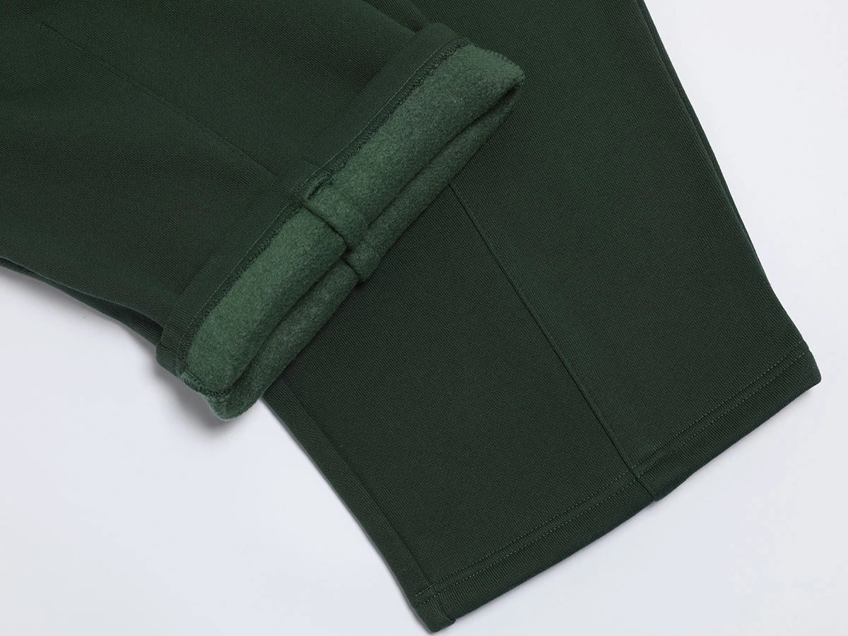 520 GSM COZY BAGGY 'DARK GREEN' STRAIGHT PANTS
