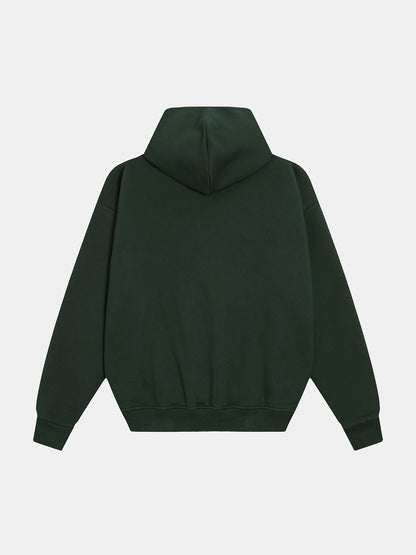 520 GSM BOXY CROPPED FIT 'DARK GREEN' HOODIE