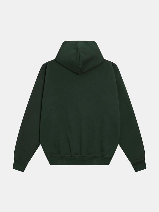 520 GSM BOXY CROPPED FIT 'DARK GREEN' HOODIE