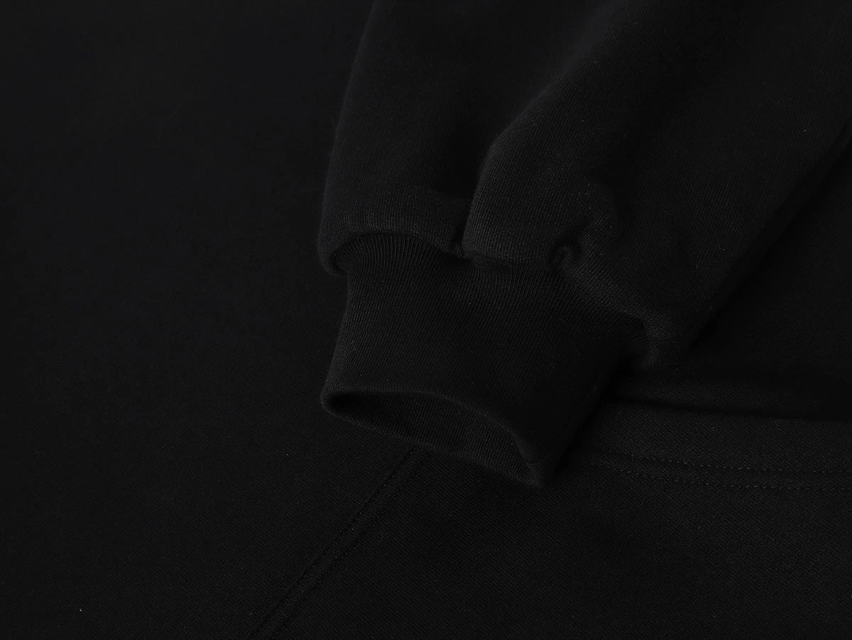 1000 GSM DOUBLE-LAYER 'BLACK' HOODIE