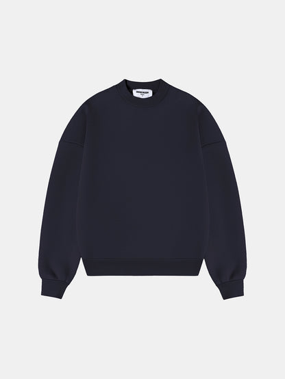 630 GSM BOXY CROPPED FIT 'NAVY BLUE' CREWNECK
