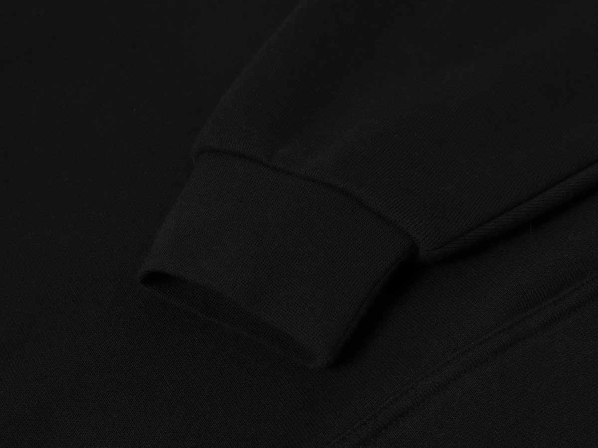 520 GSM BOXY CROPPED FIT 'BLACK' HOODIE