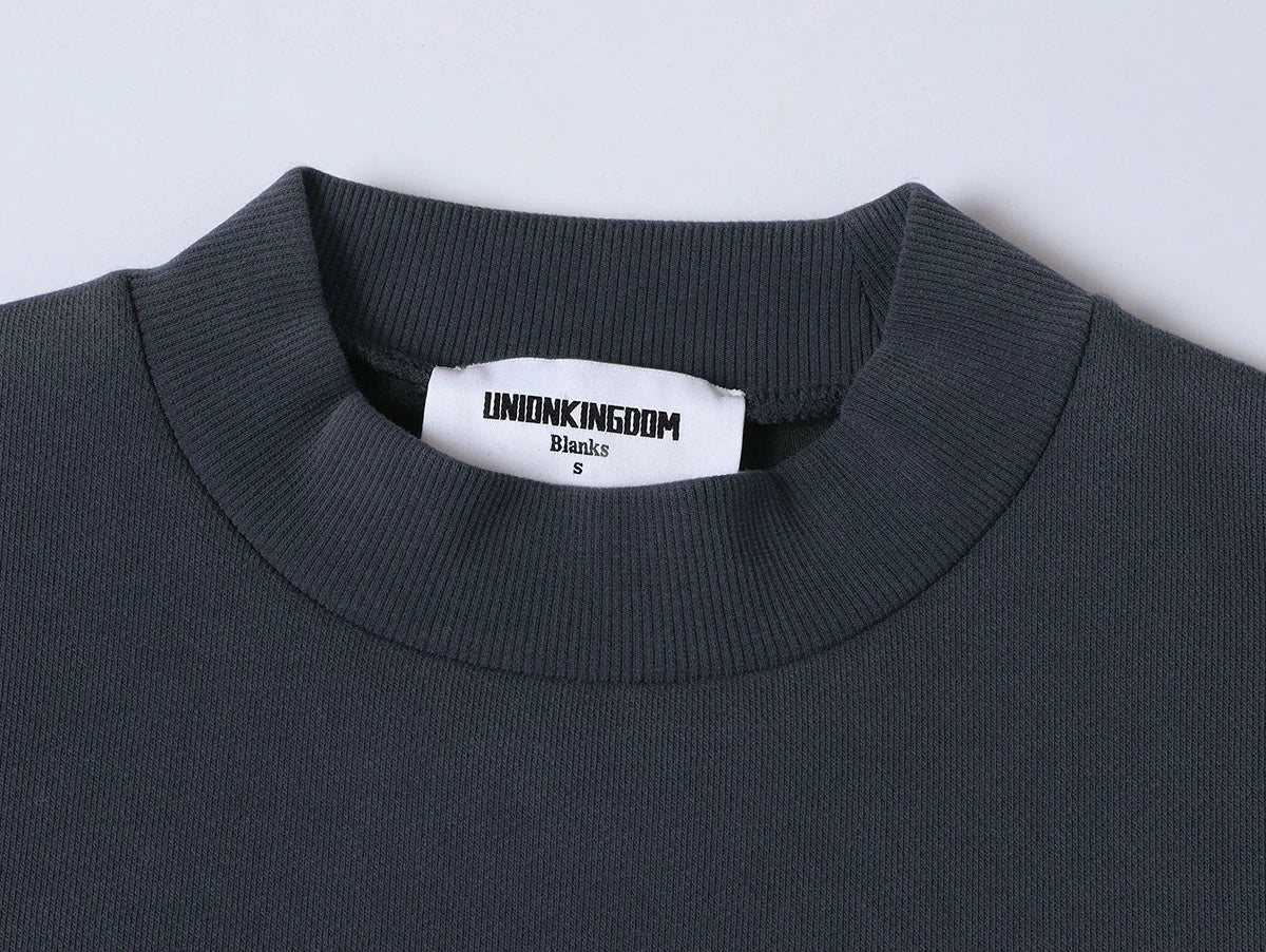 630 GSM BOXY CROPPED FIT 'STONE COAL' CREWNECK