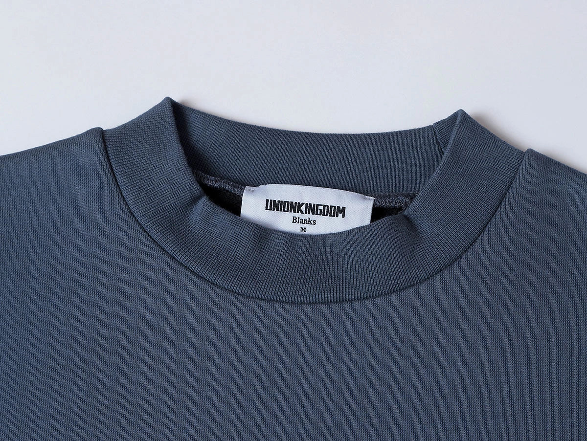 630 GSM BOXY CROPPED FIT 'GRAY BLUE' CREWNECK