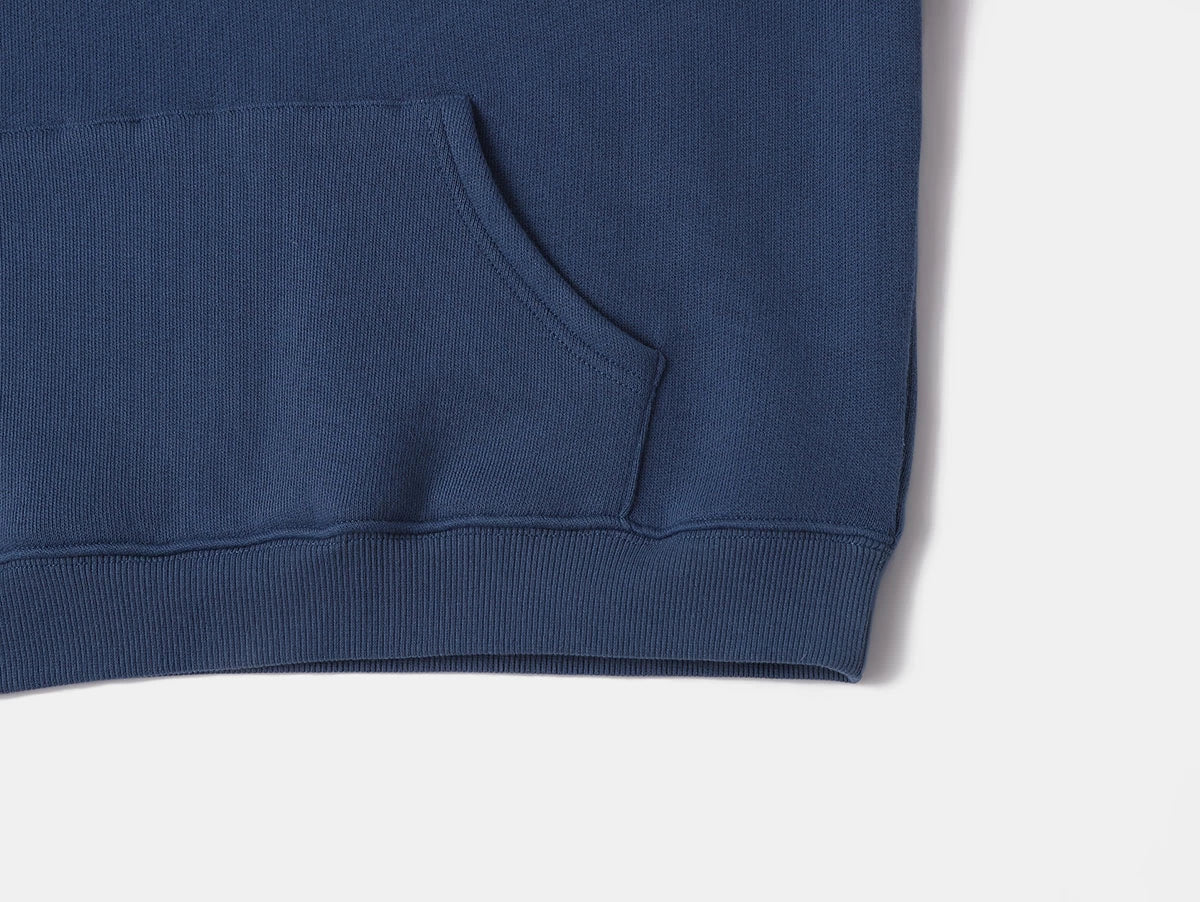 450 GSM CROPPED FIT 'DENIM BLUE' HOODIE