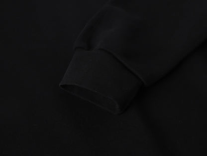 630 GSM BOXY CROPPED FIT 'BLACK' HOODIE