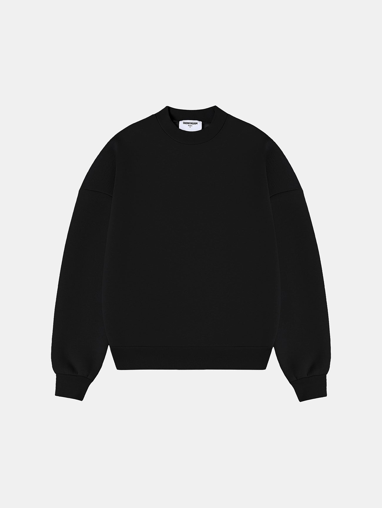 630 GSM BOXY CROPPED FIT 'BLACK' CREWNECK