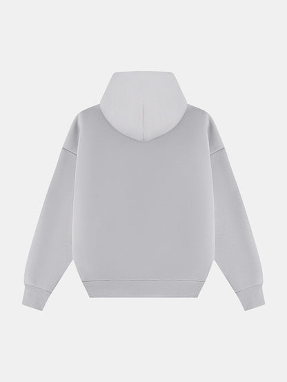 630 GSM BOXY CROPPED FIT 'ARCTIC GRAY' ZIP-UP HOODIE