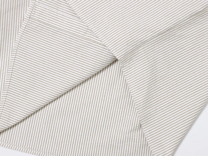 BOXY CROPPED 'BEIGE' STRIPED LONG-SLEEVE SHIRT