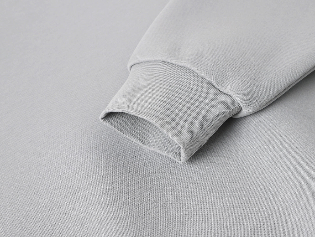 630 GSM BOXY CROPPED FIT 'ARCTIC GRAY' ZIP-UP HOODIE