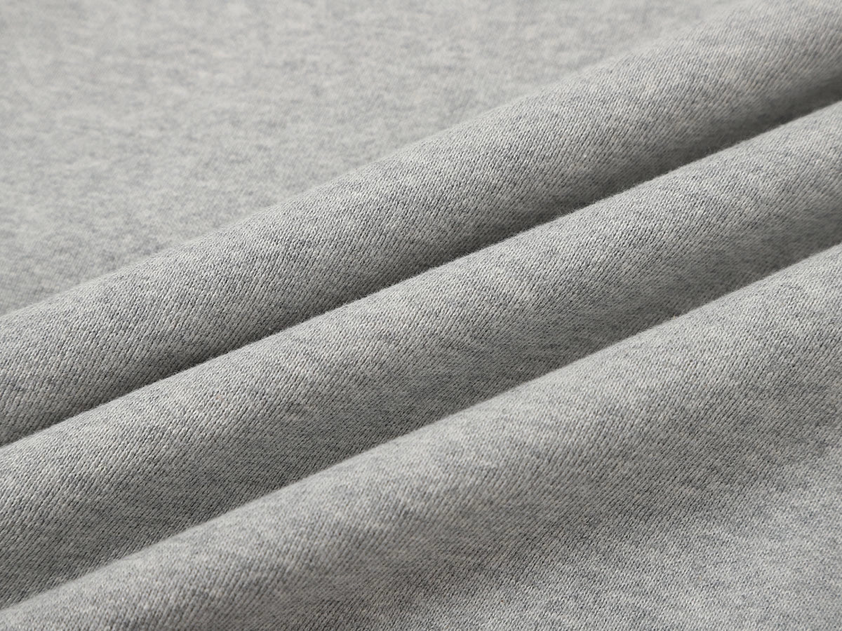 520 GSM BOXY CROPPED FIT 'FLOWER GRAY' ZIP-UP HOODIE