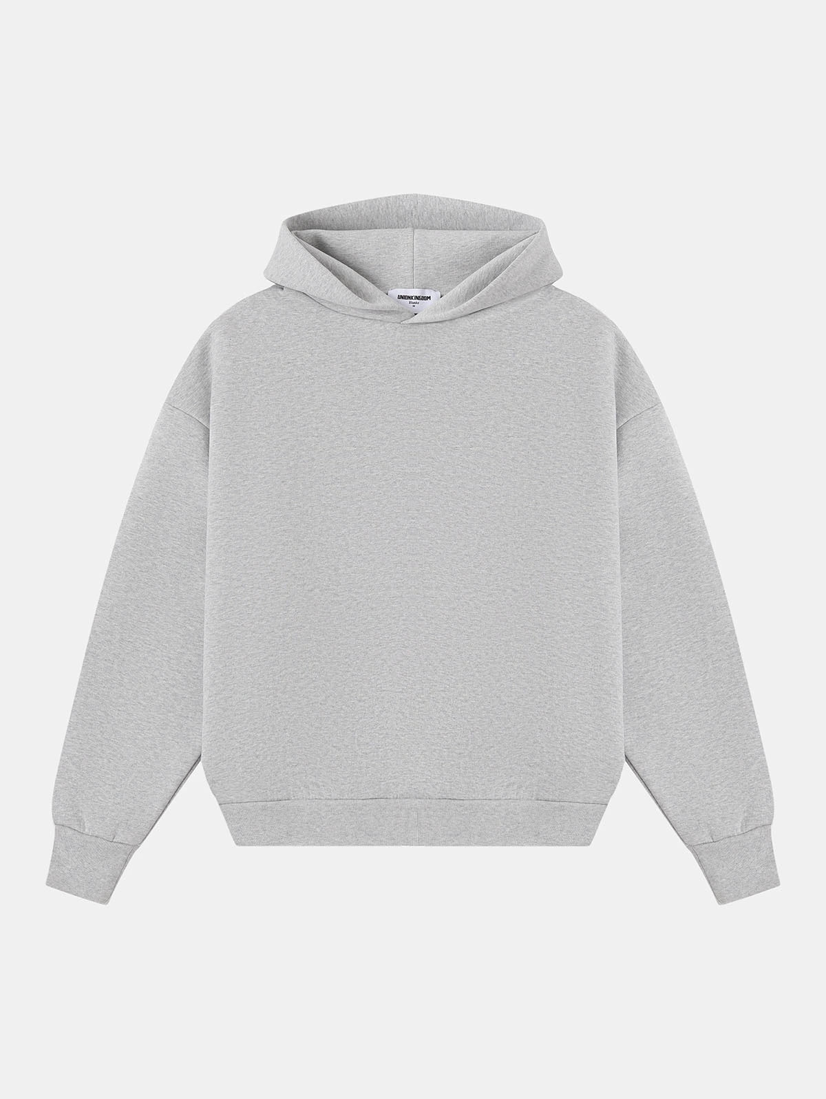 630 GSM BOXY CROPPED FIT 'FLOWER GRAY' HOODIE