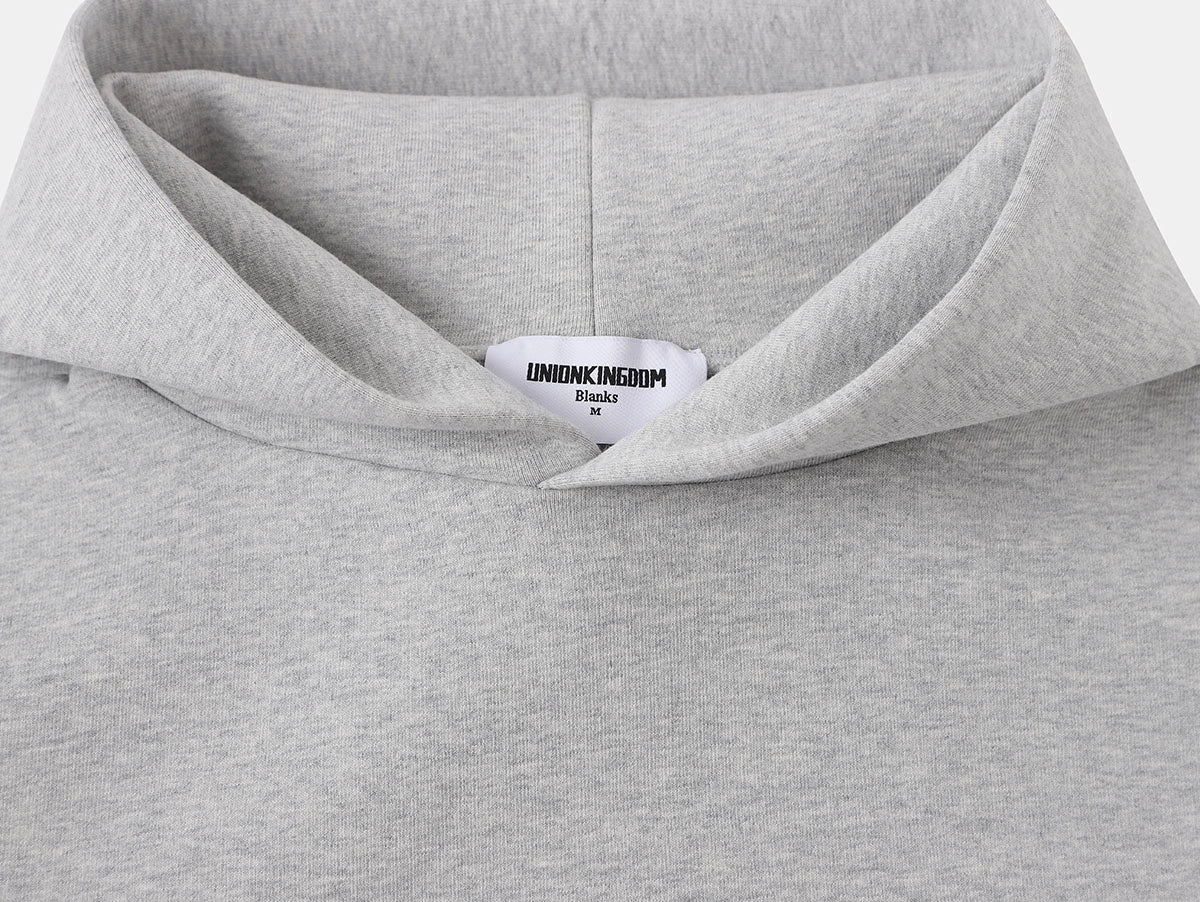630 GSM BOXY CROPPED FIT 'FLOWER GRAY' HOODIE