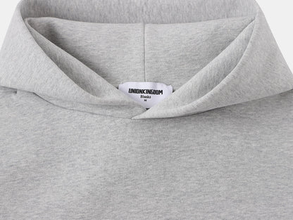630 GSM BOXY CROPPED FIT 'FLOWER GRAY' HOODIE