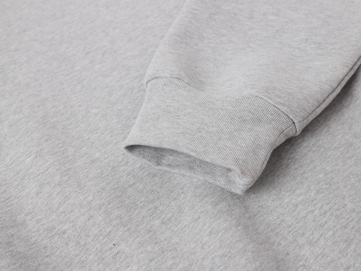 630 GSM BOXY CROPPED FIT 'FLOWER GRAY' HOODIE
