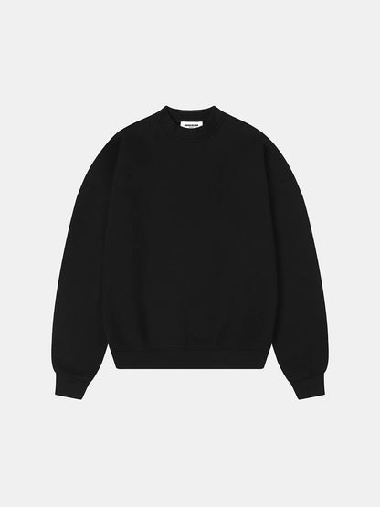 520 GSM BOXY CROPPED FIT 'BLACK' CREWNECK