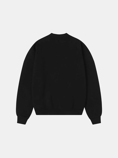 520 GSM BOXY CROPPED FIT 'BLACK' CREWNECK