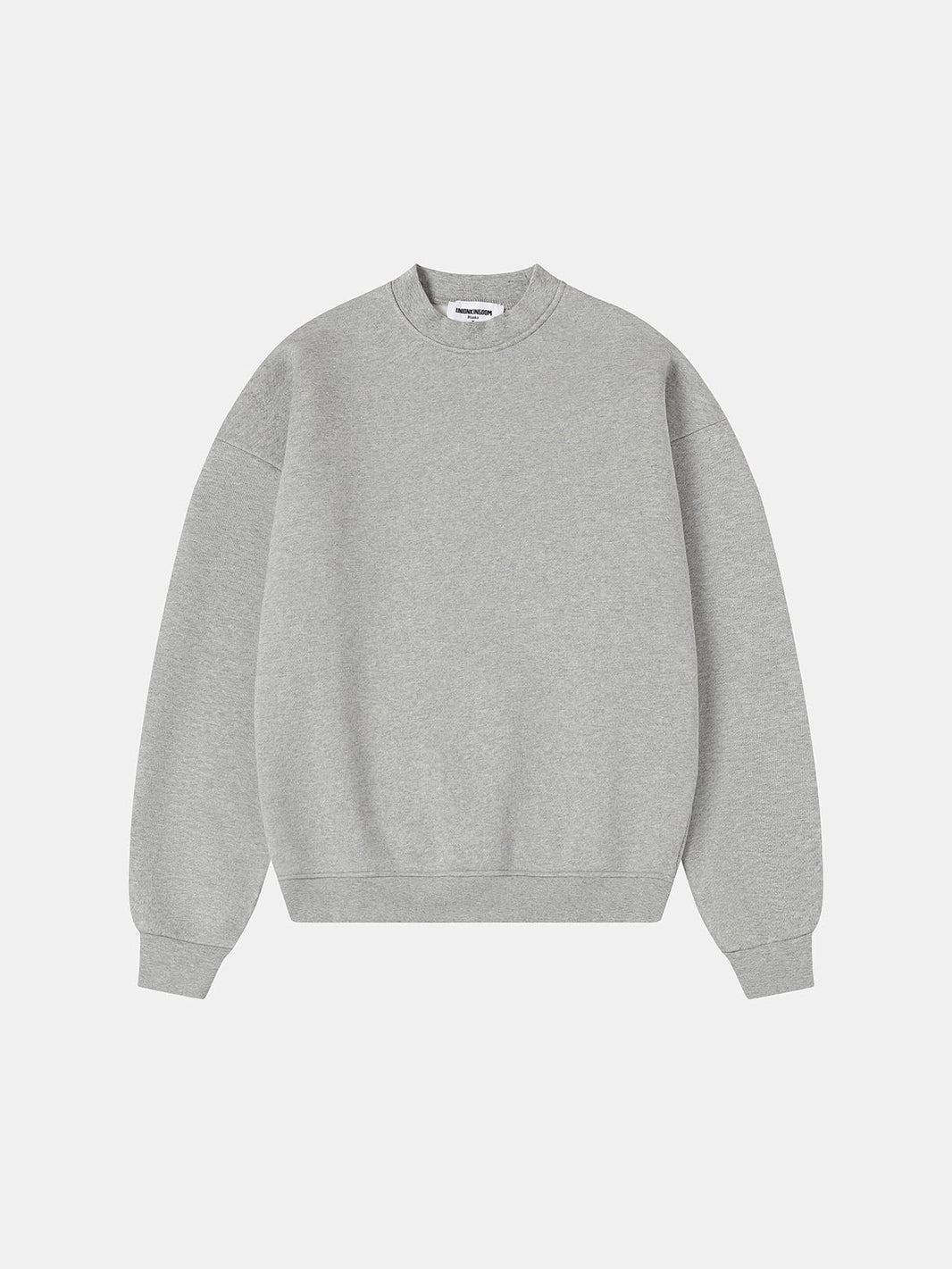 520 GSM BOXY CROPPED FIT 'FLOWER GRAY' CREWNECK