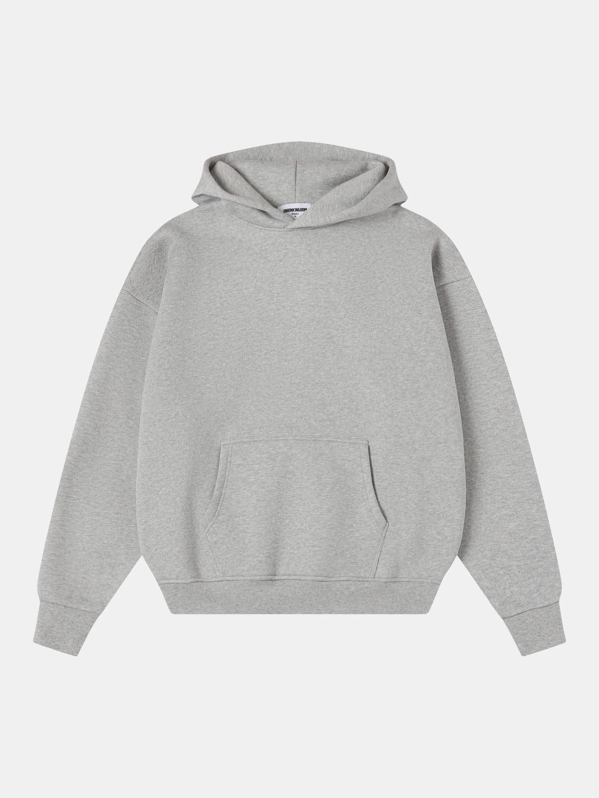 union kingdom 520 GSM BOXY CROPPED FIT 'FLOWER GRAY' HOODIE