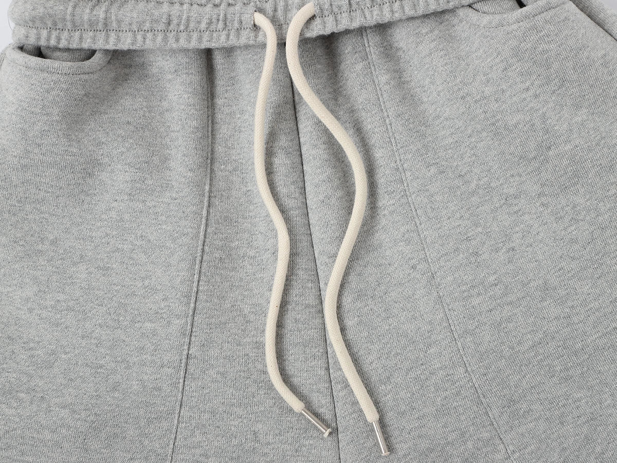 520 GSM COZY BAGGY 'FLOWER GRAY' STRAIGHT PANTS