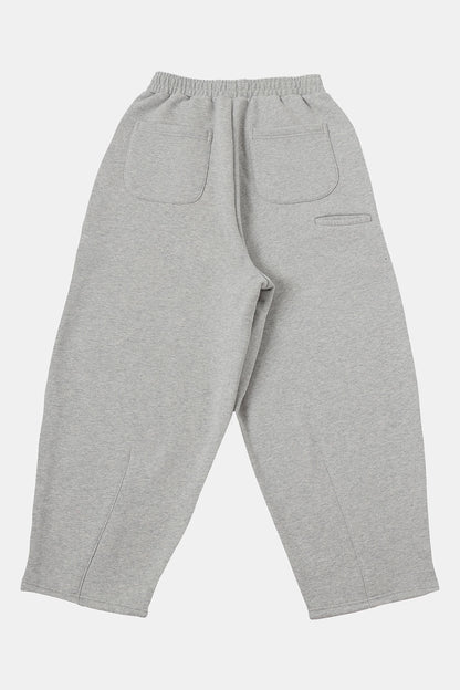 520 GSM COZY BAGGY 'FLOWER GRAY' STRAIGHT PANTS