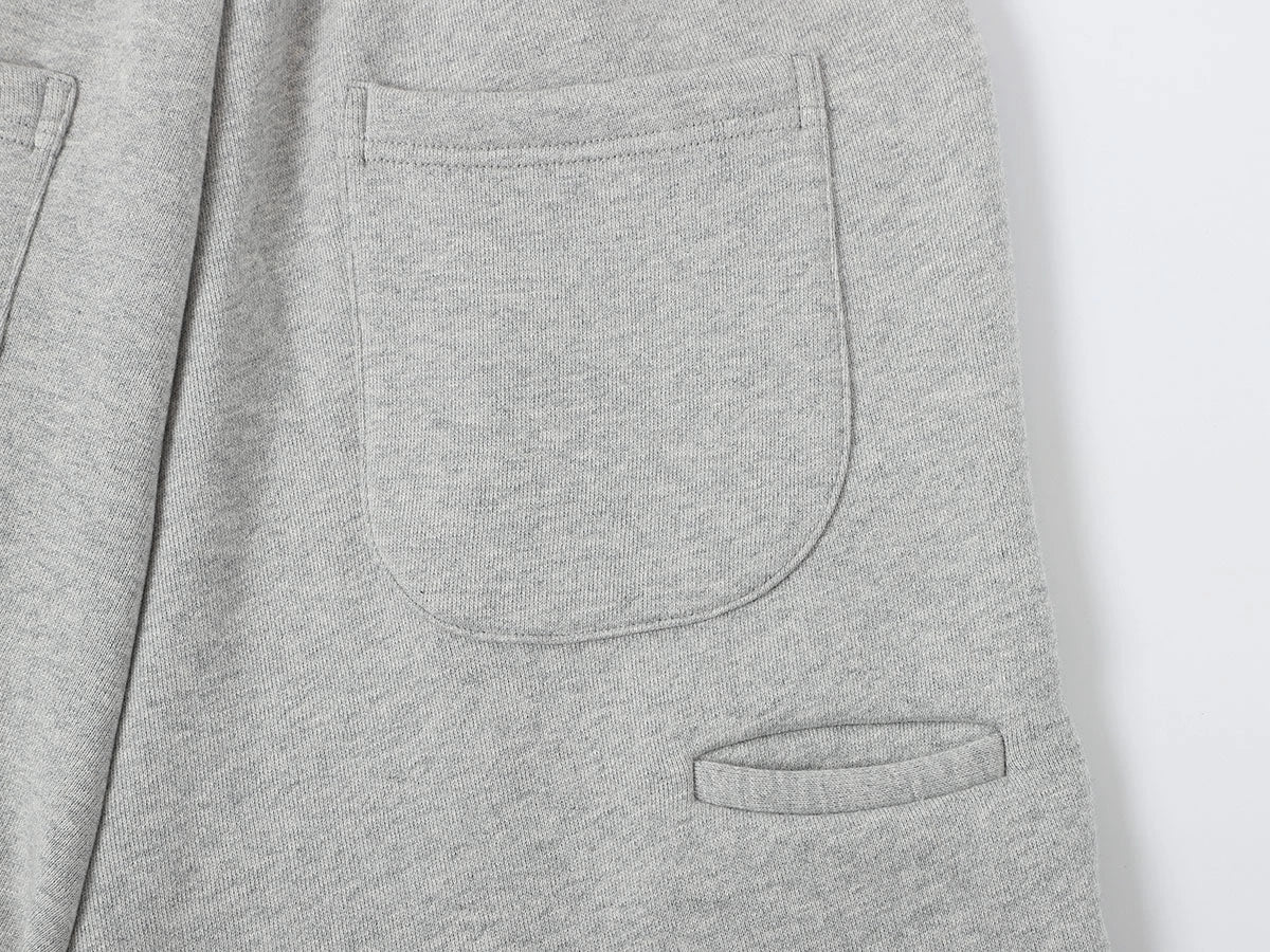 520 GSM COZY BAGGY 'FLOWER GRAY' STRAIGHT PANTS