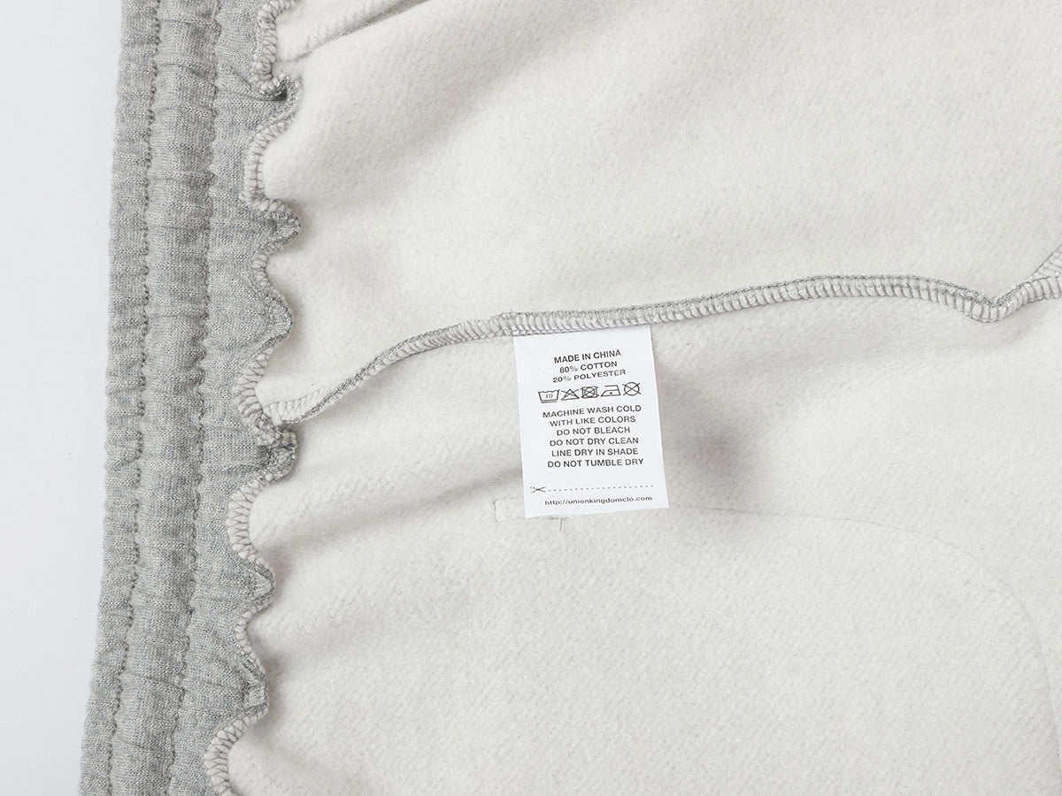 520 GSM COZY BAGGY 'FLOWER GRAY' STRAIGHT PANTS